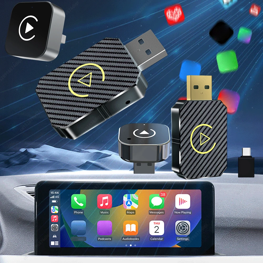

Беспроводной мини-адаптер CarPlay и Android Auto, Bluetooth-совместимый, 5.0 WiFi, для автомобилей с штатным проводным CarPlay и Android Auto