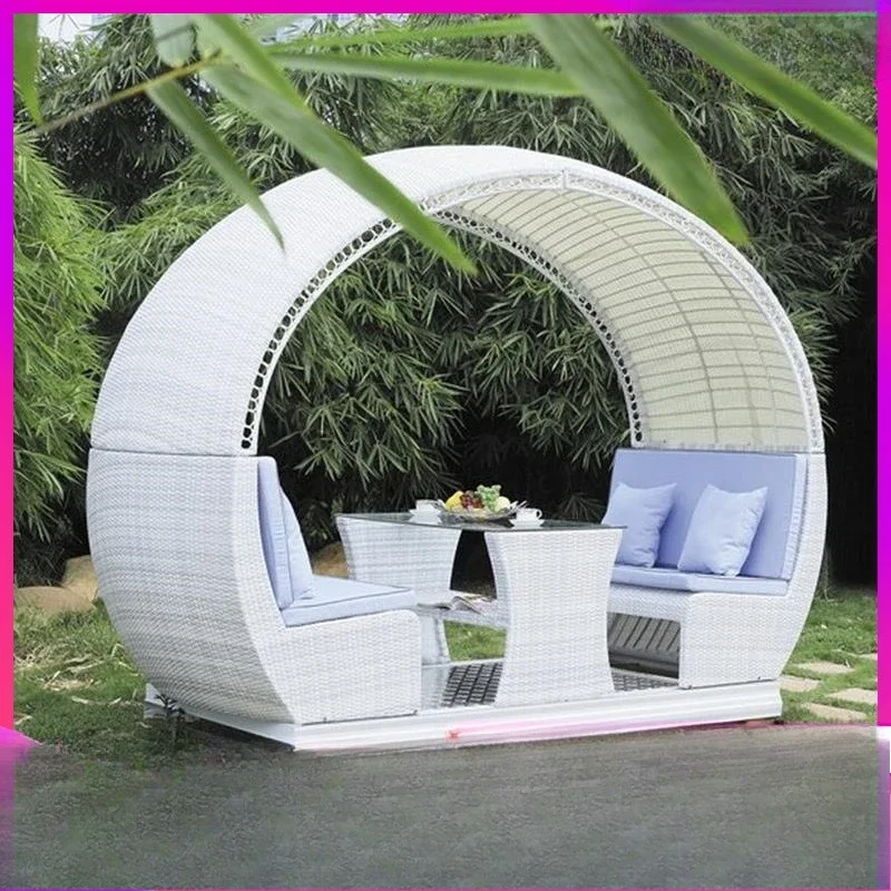 OBMOutdoor rattan sofa creative table and chairs leisure courtyard terrace sun room hotel outdoor rattan sofa set