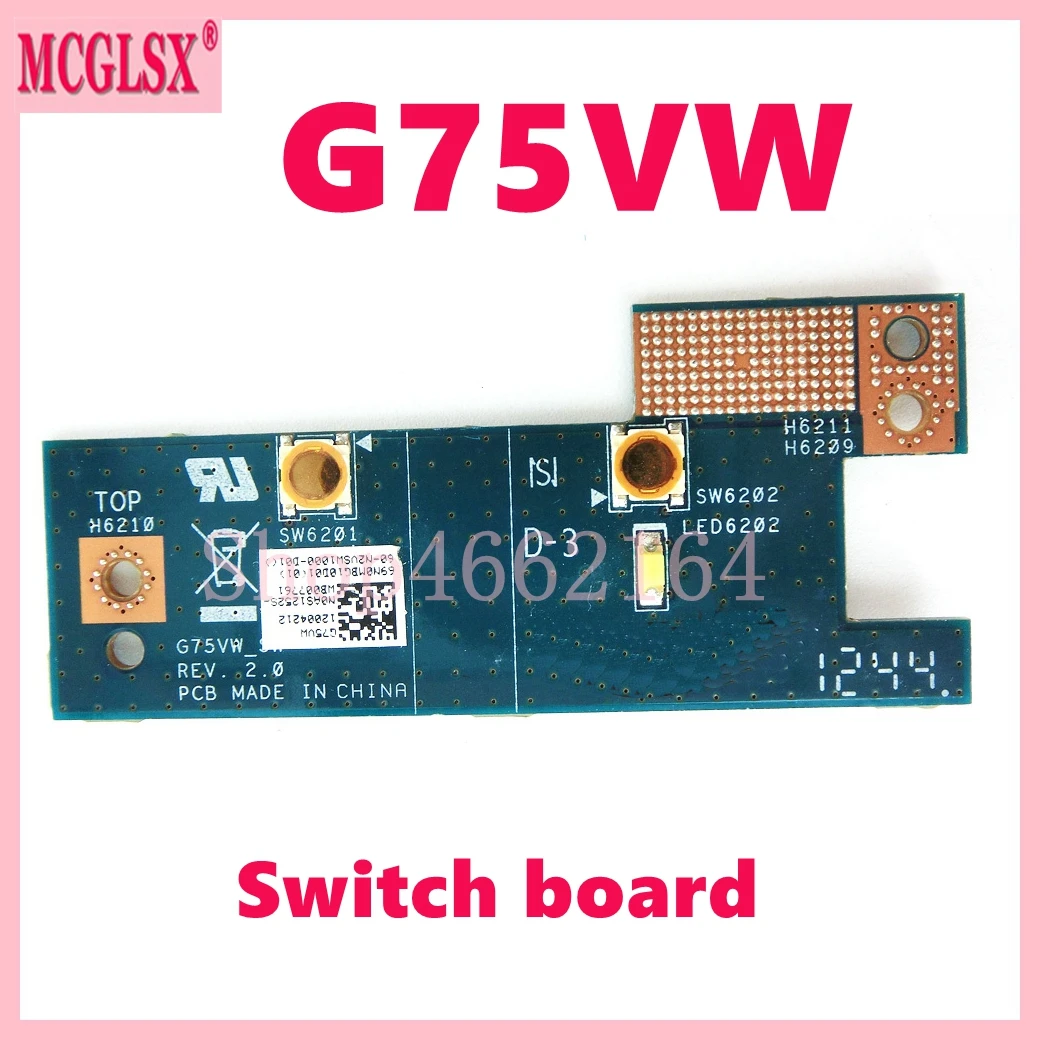 

G75VW Switch board for ASUS G75V G75VW G75VX power button board G75VW_SW WORKS G75VW