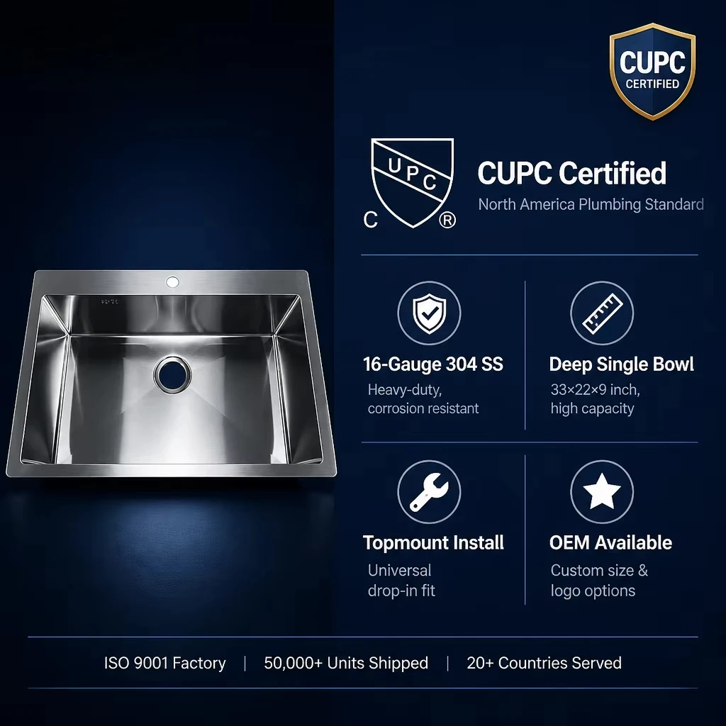 Multifunctional Cheap Handmade Stainless Steel Brushed Surface Above Counter Top Mount RV Single Bowl Sink with One Hole - view 4