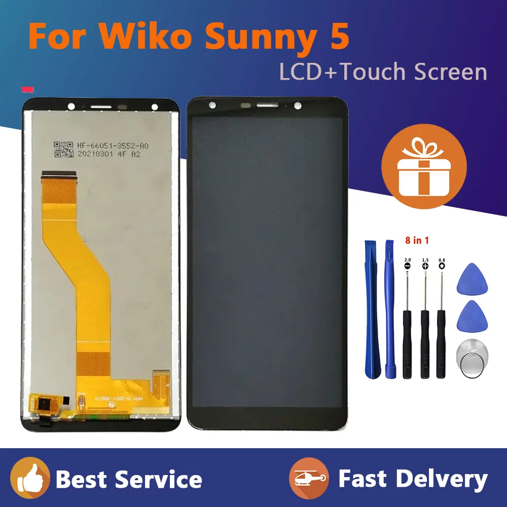 

Original For Wiko Sunny5 Sunny 5 LCD Display Touch Screen Digitizer No Frame With Tools