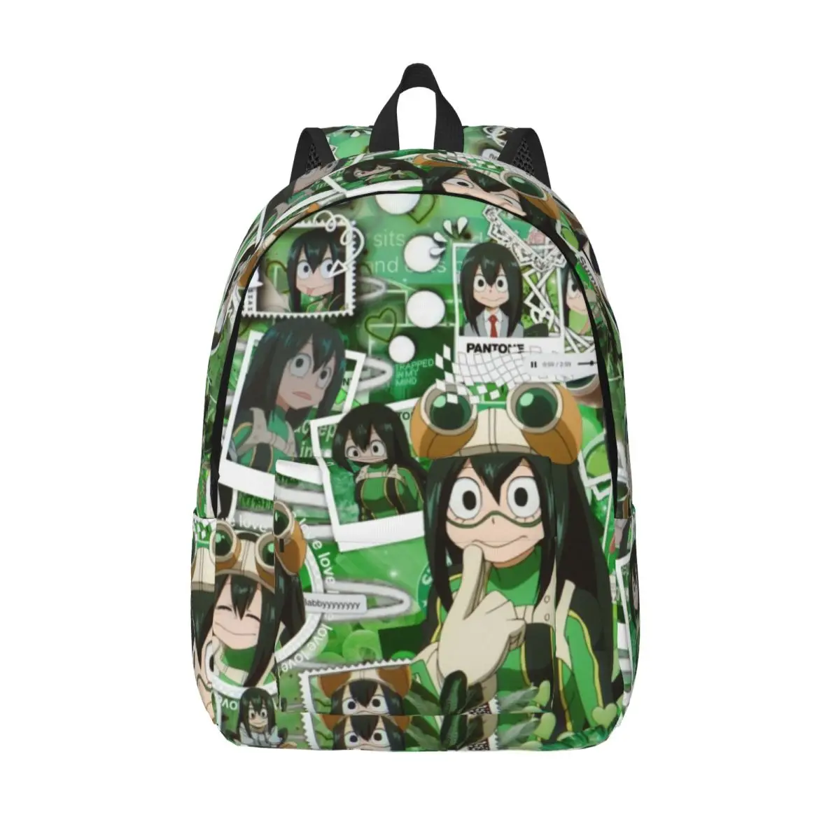 Tsuyu Asui Boku No My Hero Academia 배낭 고등학교 작업 데이 팟 일본 만화 만화 노트북 숄더백 경량