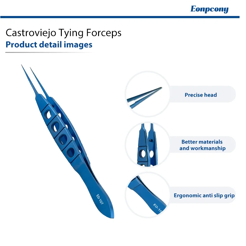 Titanium Castroviejo Tying Forceps Ophthalmic Eye Suture Micro Tweezers