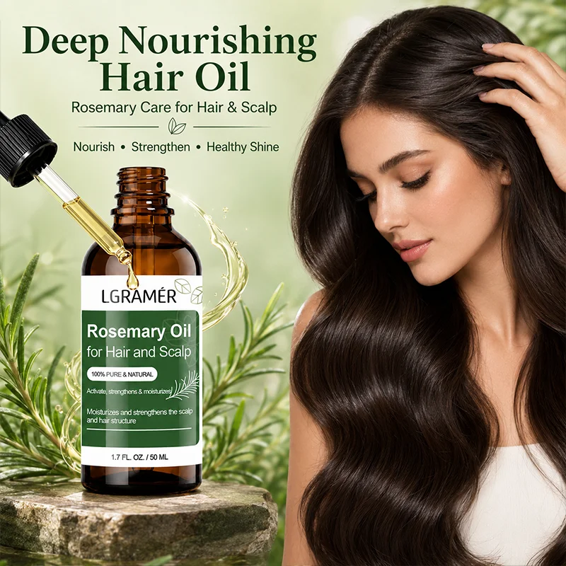 Rosemary Hair Essential Oil for Hair & Scalp Gentle Nourish Smoothes Frizzy Hair Care Make Hair Soft Shiny Silky Smooth Daily