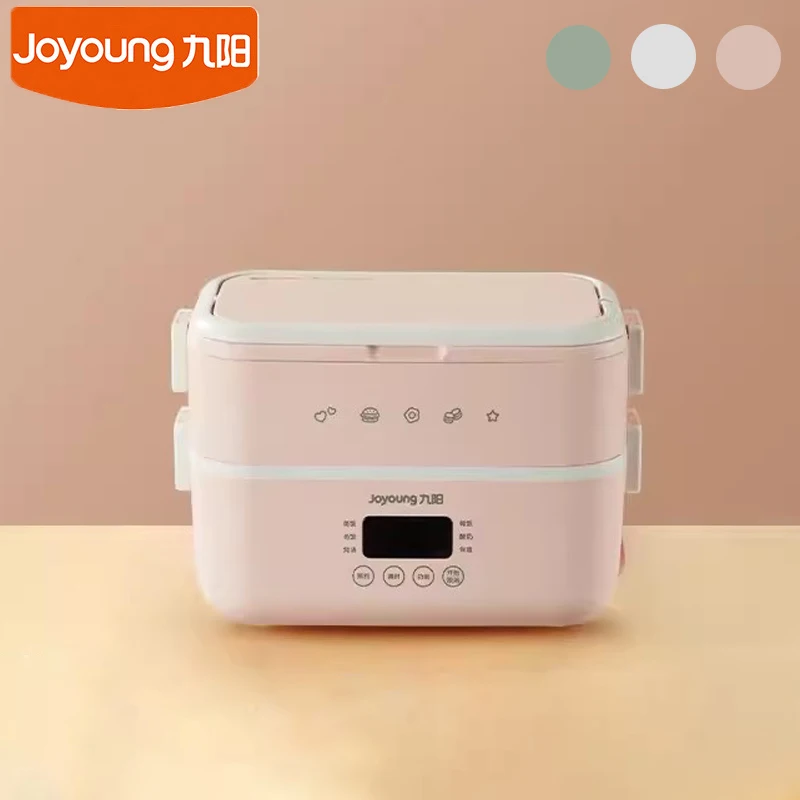 Joyoung หม้อหุงข้าวกล่องข้าวกลางวันไฟฟ้าขนาดเล็กพกพาได้, หม้อหุงข้าวสองชั้นกล่องข้าวกลางวันสำหรับให้ความร้อนสำนักงานบ้านกล่องเก็บสินค้าอาหารยุโรป
