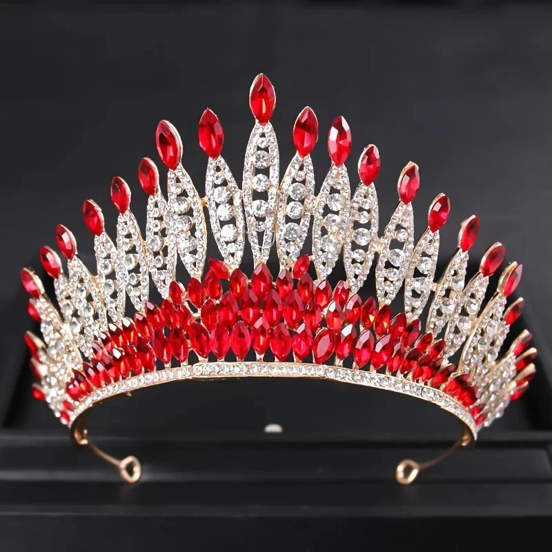 Silver Color Crystal Queen Big Crown Tiara Rhinestone Wedding Tiaras Women Pageant Prom Crowns Bridal Hair Accessories Jewelry