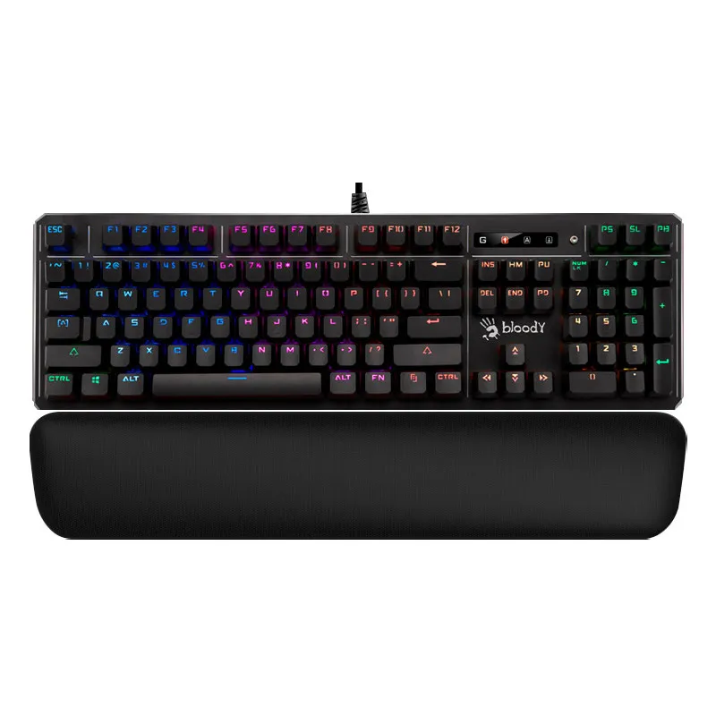 

A4Tech B975 1 Kilohertz Wired Mechanical Gaming Keyboard - Fully Uncluttered Keys with Hand Rest RGB Wired Gaming Keyboard