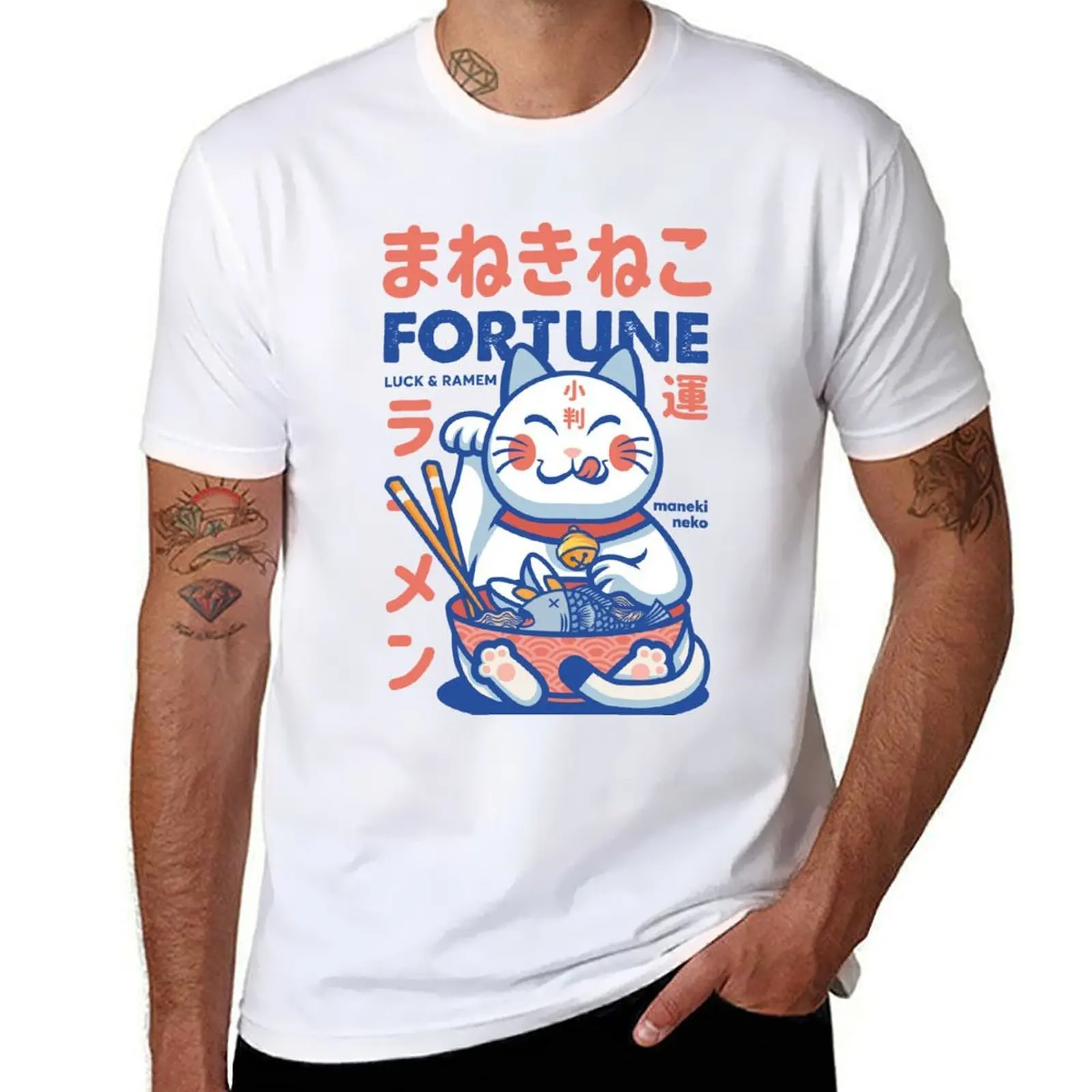 

Maneki Neko T-Shirt t shirts cotton 100% t shirts for man cotton T-Shirt