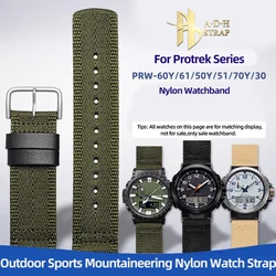 For Casio G-shock Protrek PRW-60Y/50Y/70Y/30 Nylon Watchband PRW-6900Y/6800 PRW-3400  Outdoor Sports Mountaineering Strap 23mm