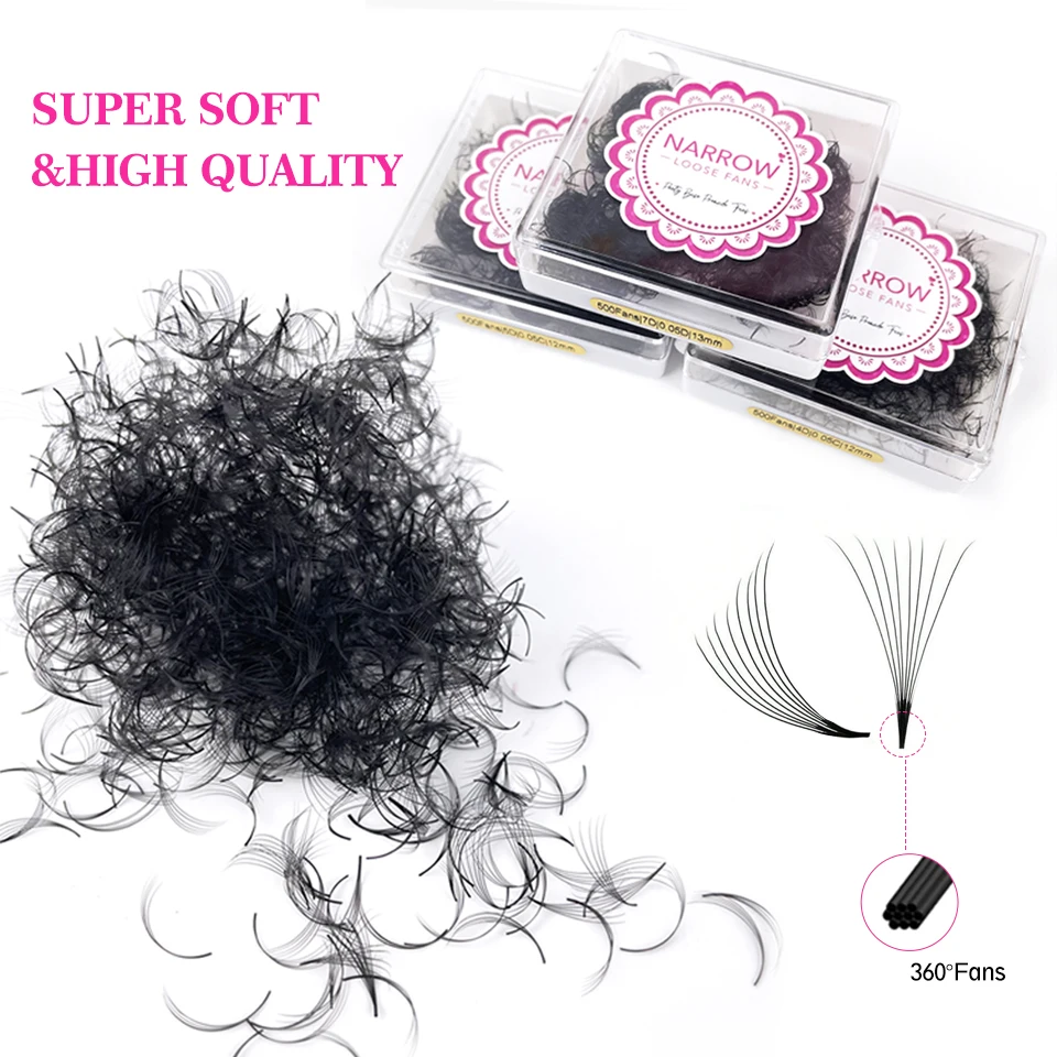 AGUUD 500 Fächer/Fächer, superschmal, lose Fächer, spitze Basis, Volumenwimpern, 4D, 5D, 6D, 7D, 8D, lose vorgefertigte dünne Wimpernverlängerungsfächer – Detail 11