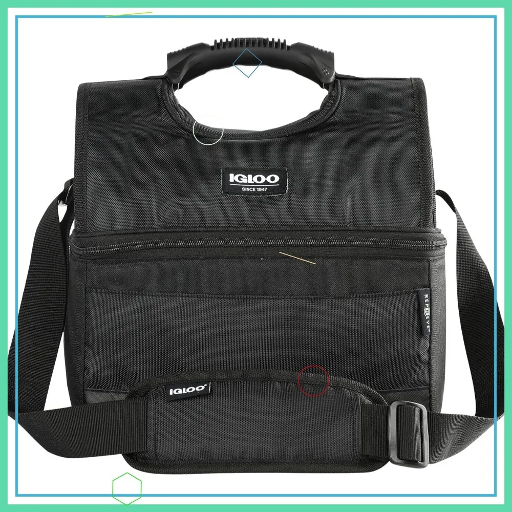 

Soft-Sided Insulated Cooler Bag with Dual Compartment, Leak-Resistant and Easy to Clean