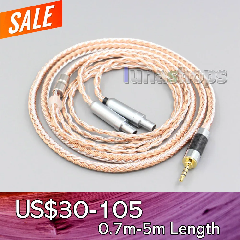 

LN005842 TRRS Balanced 16 Core OCC Silver Mixed Headphone Cable For Sennheiser HD800 HD820s HD800s HD820 d1000