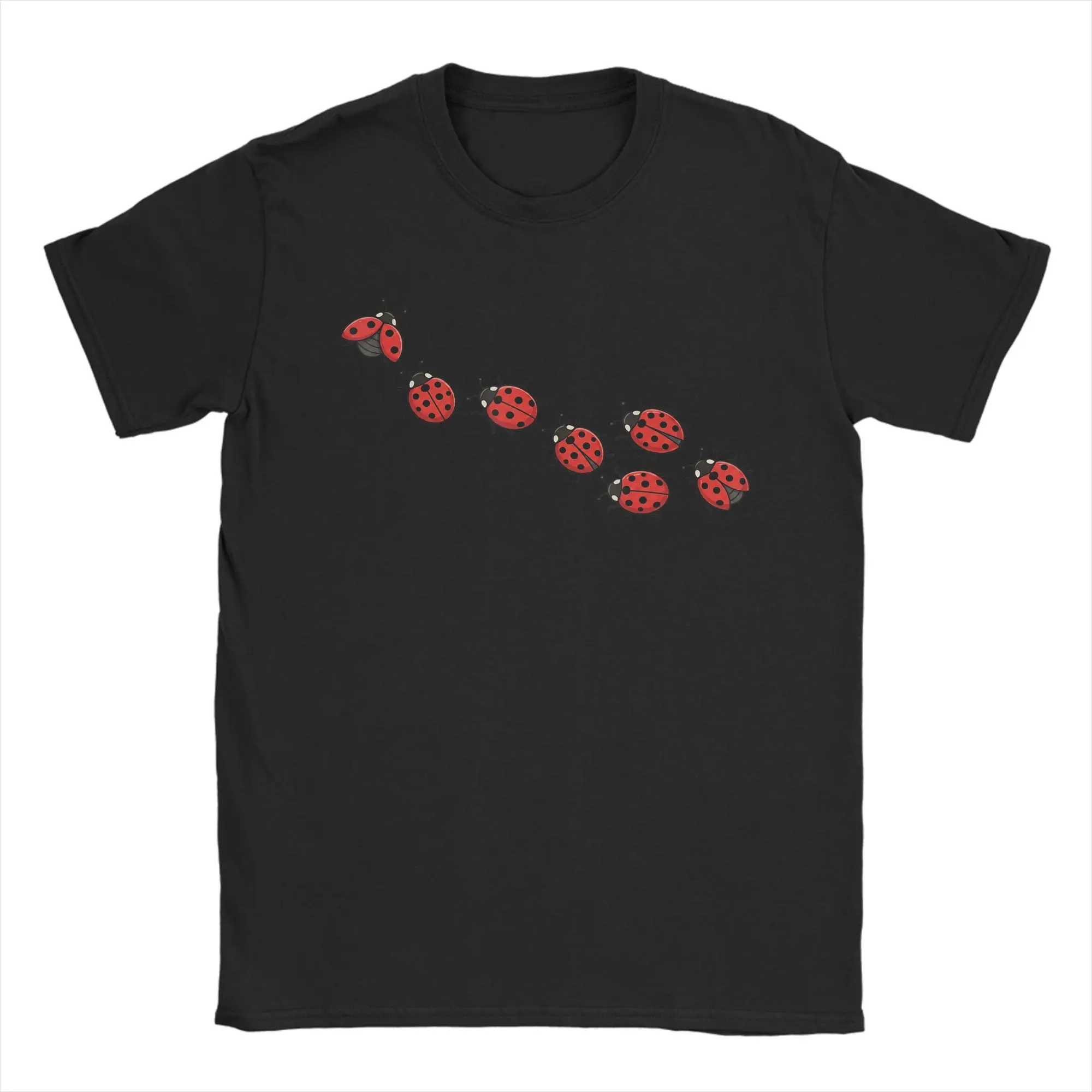 Men T-Shirts Minimalist Lucky Ladybug Cute Lady Bug Graphic Funny Cotton Tees Short Sleeve  T Shirts O Neck Tops Unique