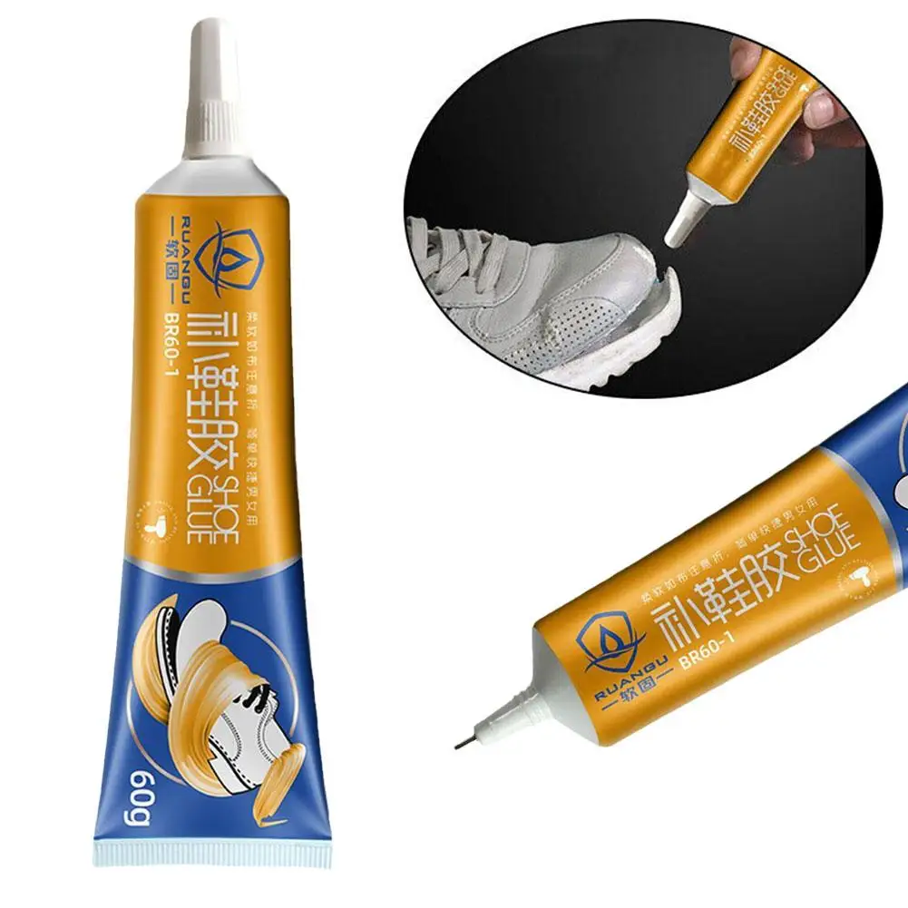 60ml Strong Shoe Glue Adhesive Worn Shoes Repairing Tool Sole Boot Glue Shoemaker Sneakers Mending Bond Liquid Adhesive Fix P9T8