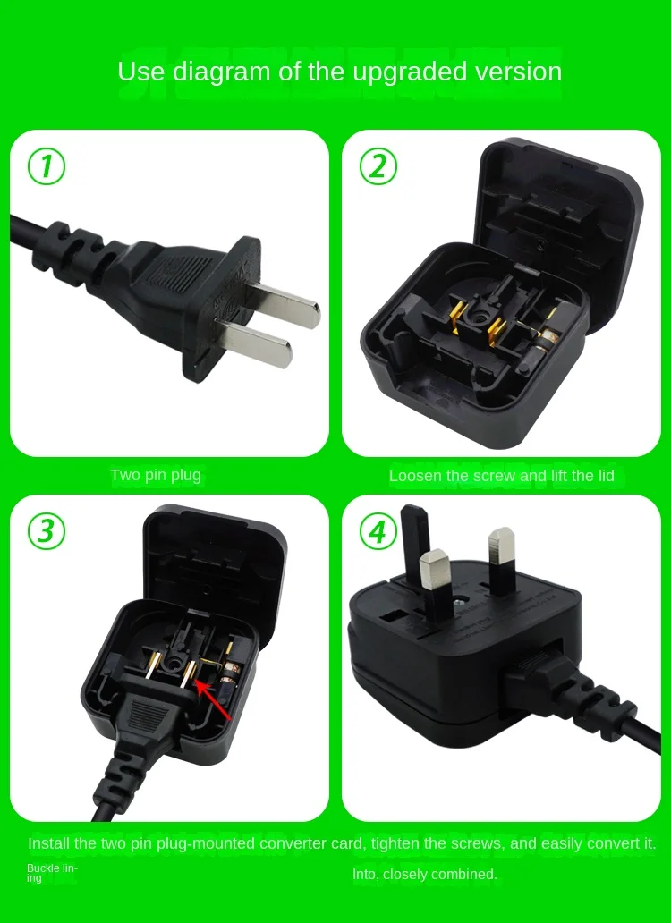 Ons Naar Uk Plug Adapter Box Type Ronde Twee Pinnen Converteren Naar 3 Pins Conversie Elektrische Stekker Scheerapparaat Plug Met Gesmolten 13a