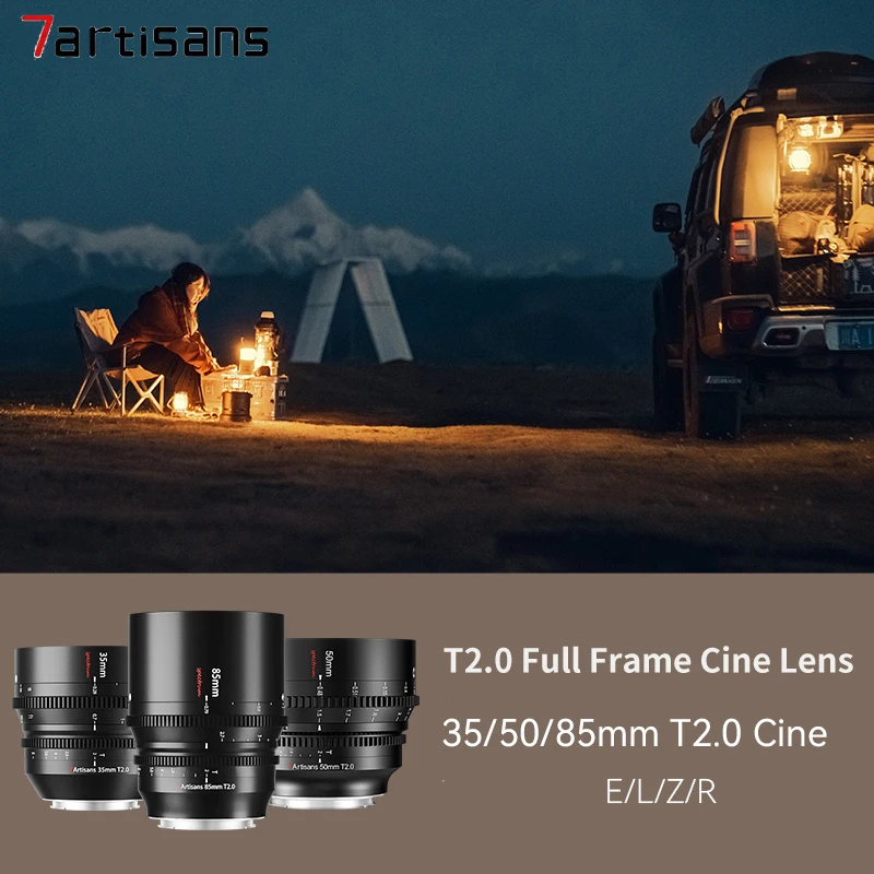 7artisans 35mm 50mm 85mm T2.0 Full Frame Cine Large Aperture Lens Kit For Sony E FX3 Leica TL SIGMA FP Nikon Z5 Canon EOSR