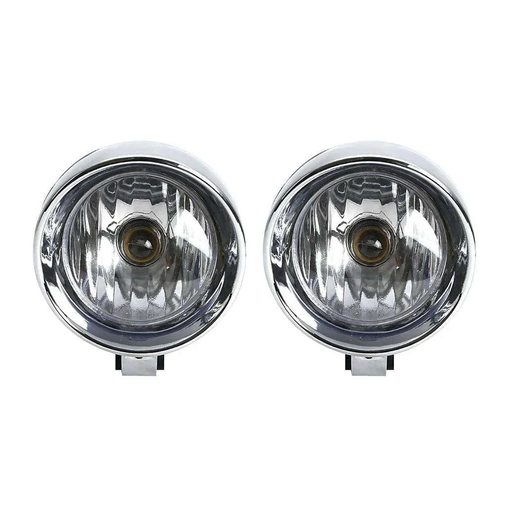 Set of 2 4\'\' Chrome Motorcycle Bullet Front Headlight Fog Light Lamp for Harley