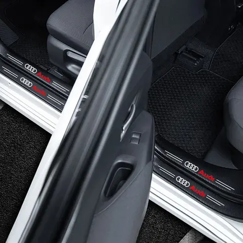 For Audi Sline A1 A2 A3 A4 A5 A6 A7 A8 Q1 Q2 Car Accessories Car Door Sill Protector Welcome Pedal Decoration Leather Stickers 10 best sales audi sline stickers - №6