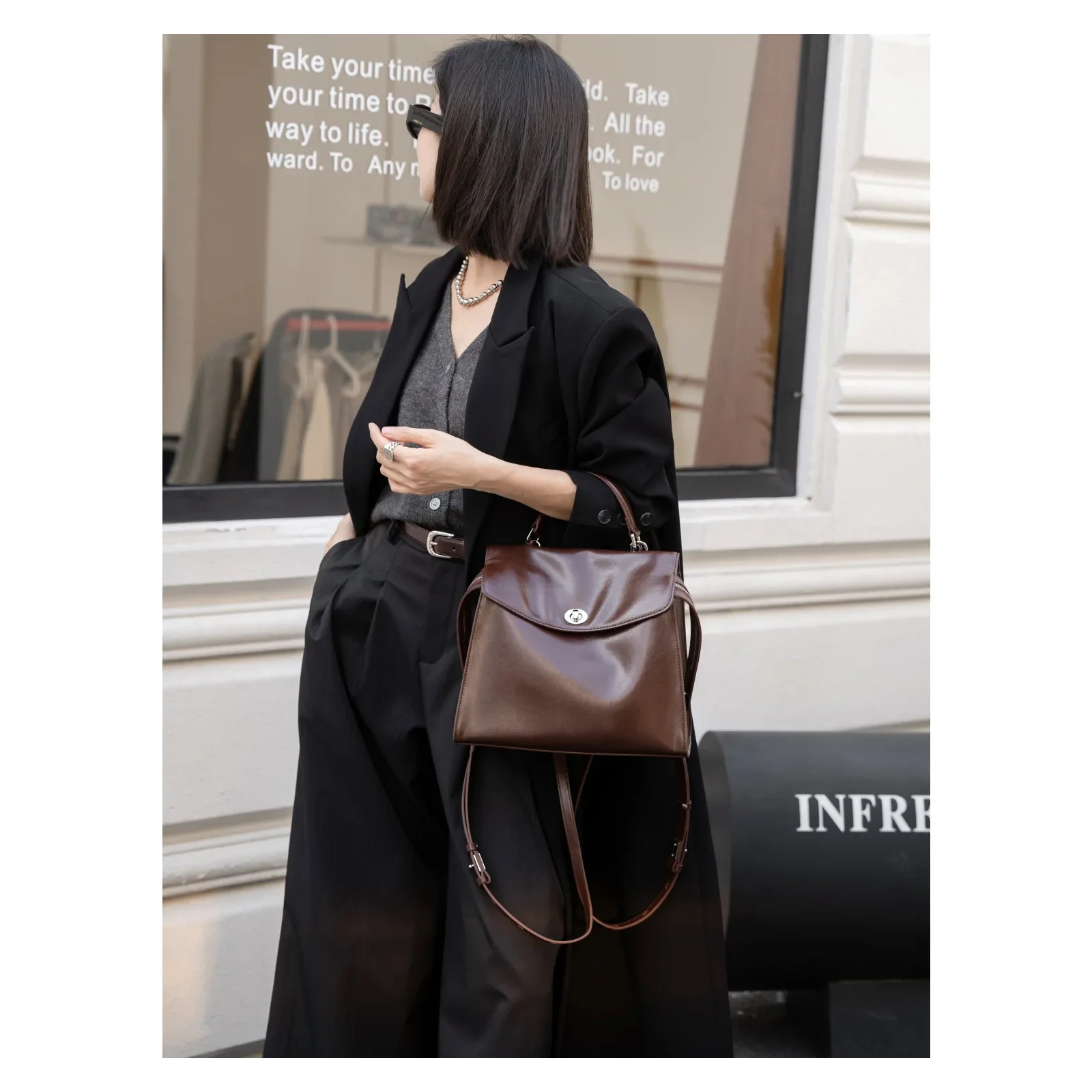 Popular Elegant Diaper Bag For Women Leather Crossbody Bag Luxury Vintage Tote Minimalist Designer Large Capacity Chic