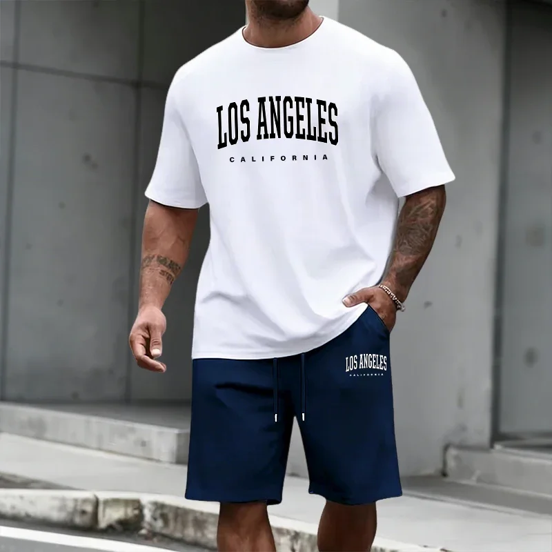 Men's Tracksuit Short Sleeve Top and Knee Length Shorts 2026 Summer Daily Casual Fashion T-shirt Outfits Home Outdoor Sportswear view 5