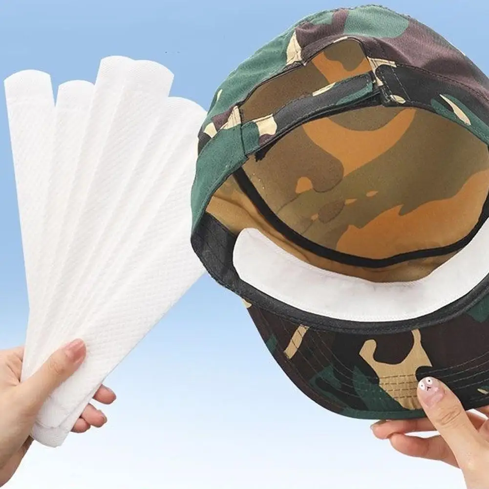 Disposable Hat Sweat Pad Adjustable Absorbent Hat Liner For Baseball Caps And Shirts Cotton Collar Protector Hiking Accesso L7E7