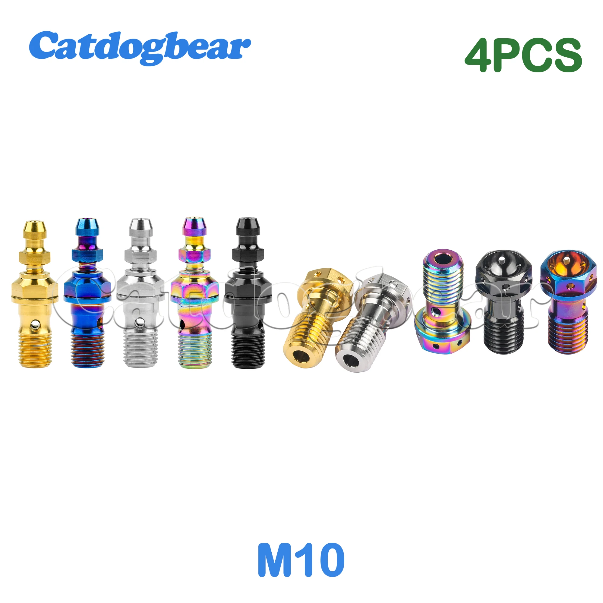 

Catdogbear 4 шт. титановый болт-банджо M10 для Brembo Brake Lin и болт-банджо сцепления с одним отверстием и пропускным клапаном для Ducati KT