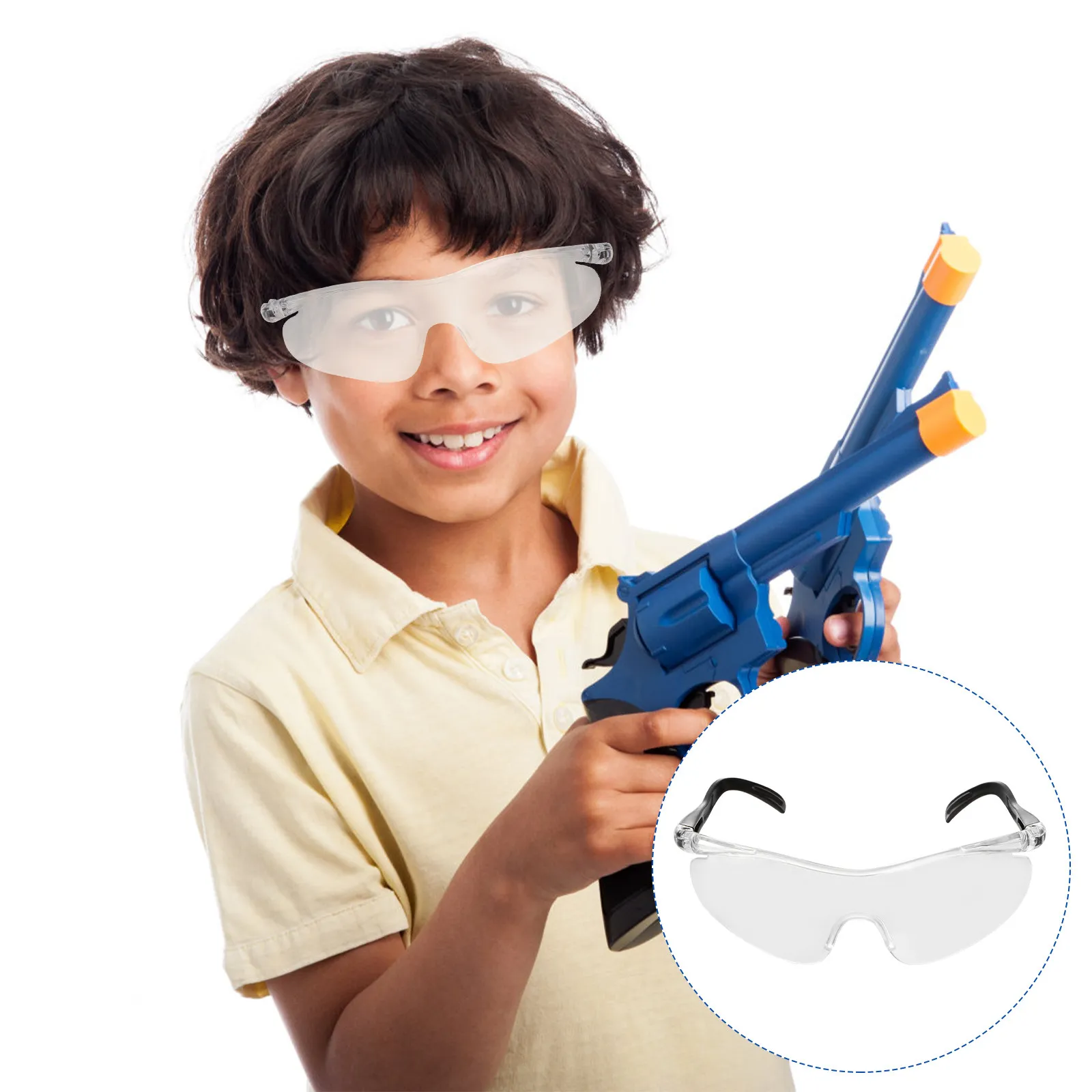 

2Pcs Goggles Kids Protective Eyewear Plastic Lightweight ScratchResistant EyeProtector Shooting Game Accessories