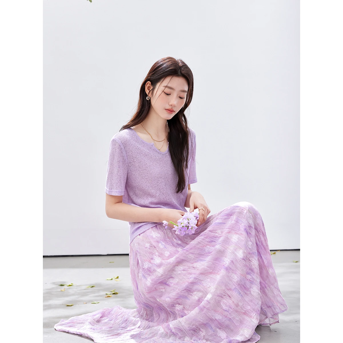 VIMLY ชุดกระโปรงพิมพ์ลายดอกไม้ - Midi Skirt Floral บทวิจารณ์และราคา