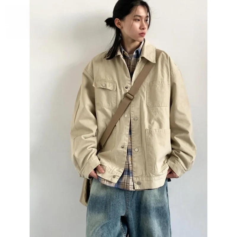 

Loose Fit Men's Jaet Spring Autumn Street Sle Hong Kong Faion High Street Trendy Harajuku Korean Version Spring Jaet