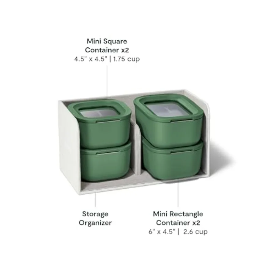 مجموعة صغيرة لتخزين الطعام مكونة من 9 قطع من حاويات تخزين زجاجية للأغذية غير سامة من السيراميك المطلي بتقنية إطلاق الهواء المدمجة #3