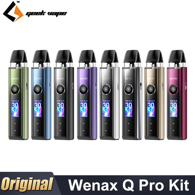 Original GeekVape Wenax Q Pro Kit 30W Vape 1200mAh Battery 2ml  Q Cartridge E Cigarette