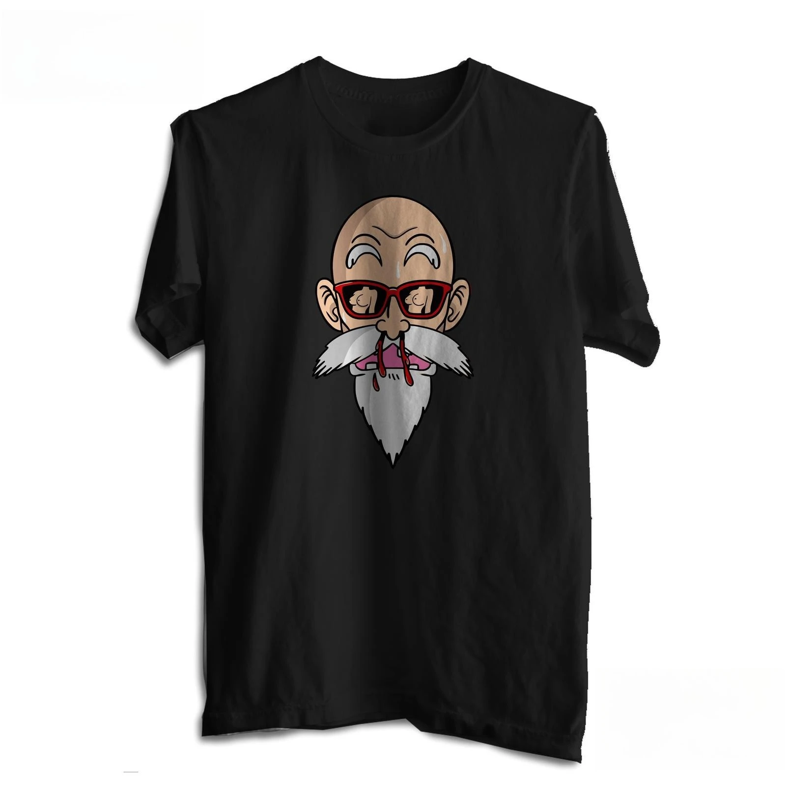2025 Sommer Dragon Ball Master Roshi 100 % Baumwolle bedrucktes T-Shirt Herren New Anime Bedruckt Lässig Japanisch Lose Plus Größe Y2k