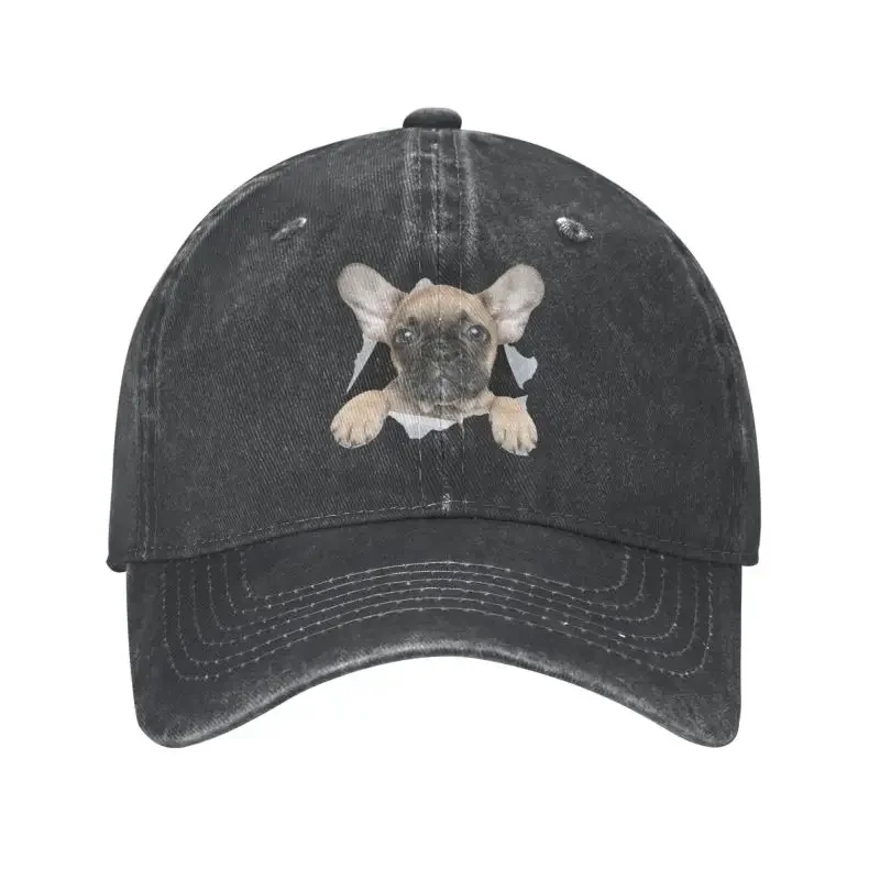 Classic Unisex Cotton Cute French Bulldog Baseball Cap Adult Frenchie Dog Adjustable Dad Hat for Men Women Sports