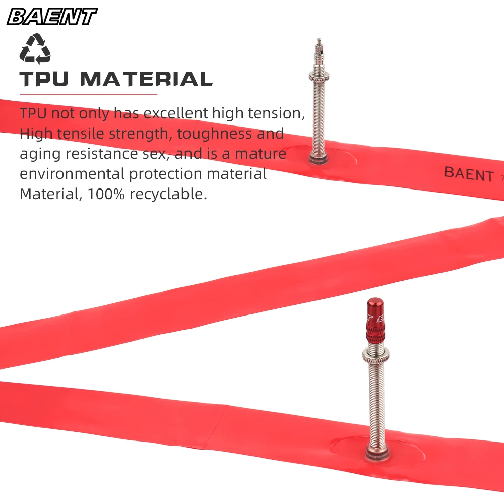 BAENT Ultralight Bike Inner Tube 14/16/20/26/27.5/29/700 Road MTB Bicycle TPU Material Tire 48MM Length French Valve Super Light