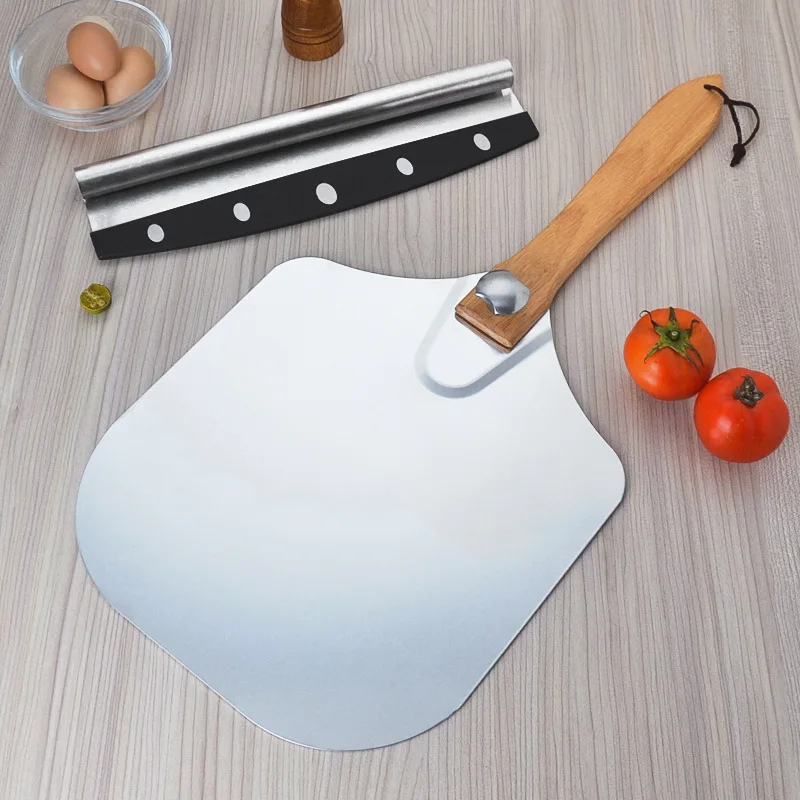 Abnehmbare Pizzaschaufel mit faltbarem Holzgriff zur einfachen Aufbewahrung, Pizzaspatel, Deluxe-Pizzapaddel zum Backen