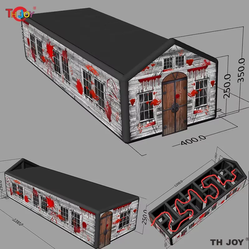 

10x5m Halloween Outdoor Inflatable Haunted House Maze Game tent with Roof Fast Air Shipping Direct to Door Newest Model