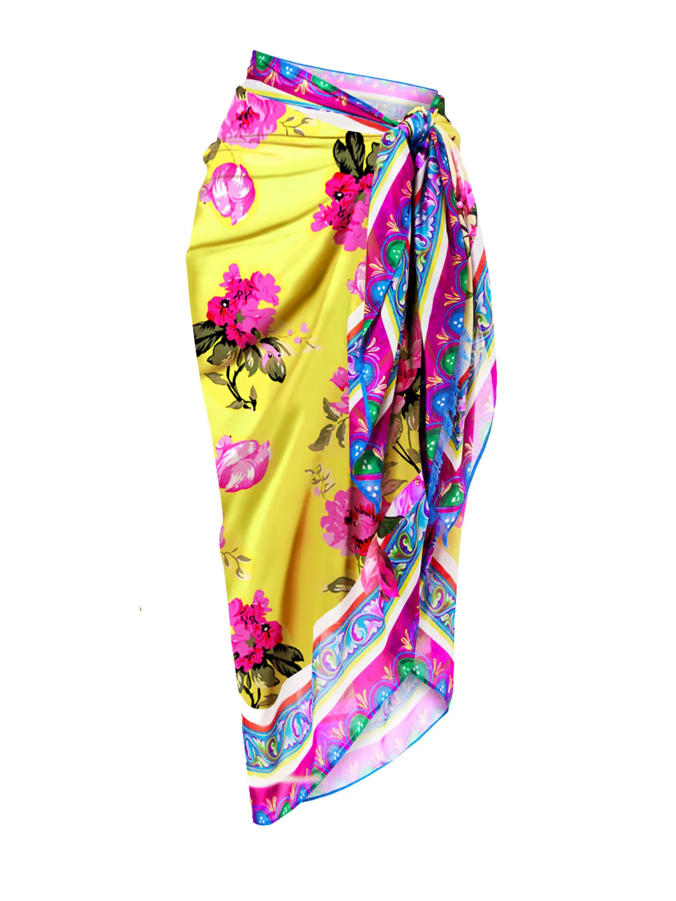 2025 Vibrant Yellow Floral One-Piece Swimsuit – Pink Peony Print Perfect for Beach & Resort Evening Parties Women's Swimsuit