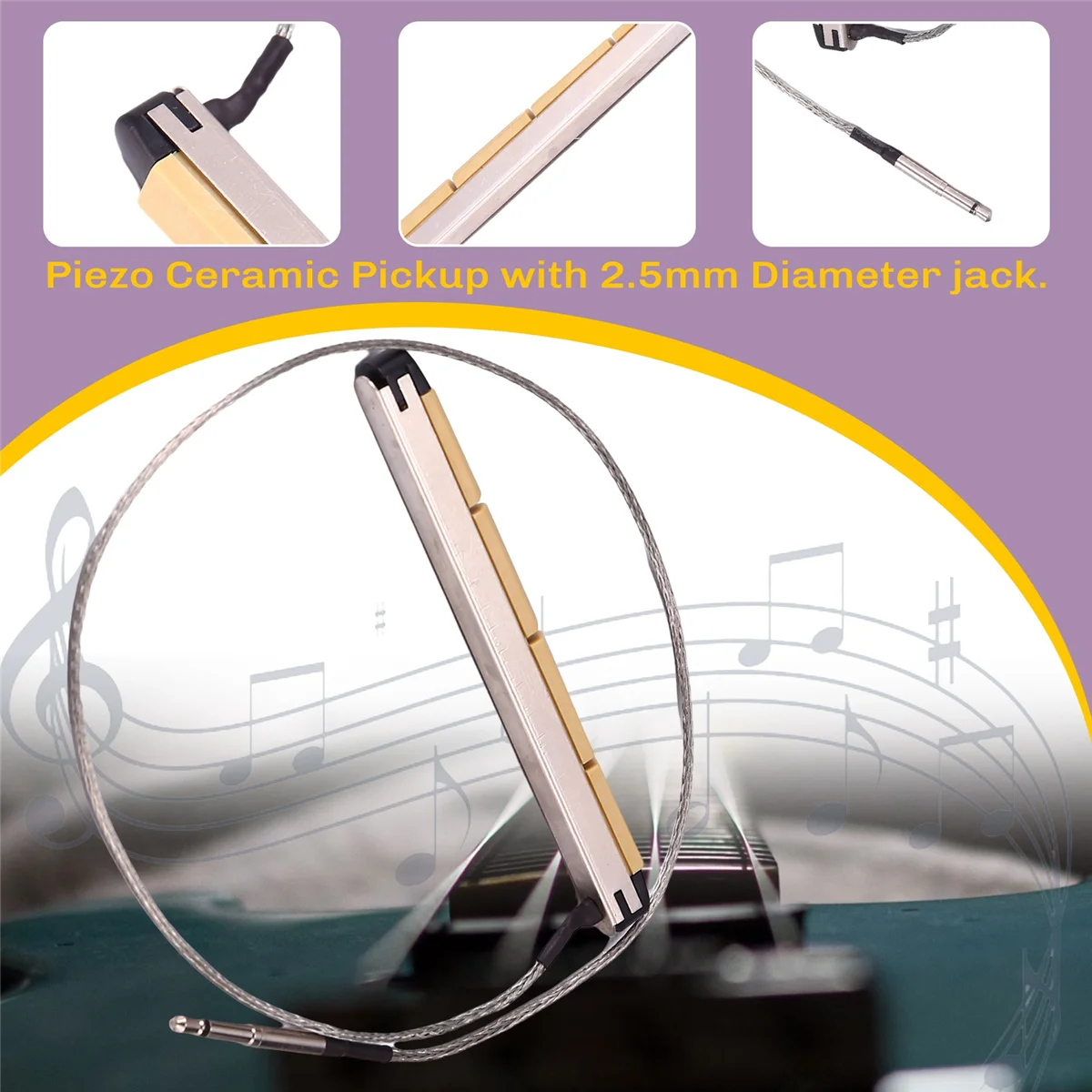 Звукосниматель преобразователя, пьезокостюм для 4-струнной акустической бас-гитары, богатый