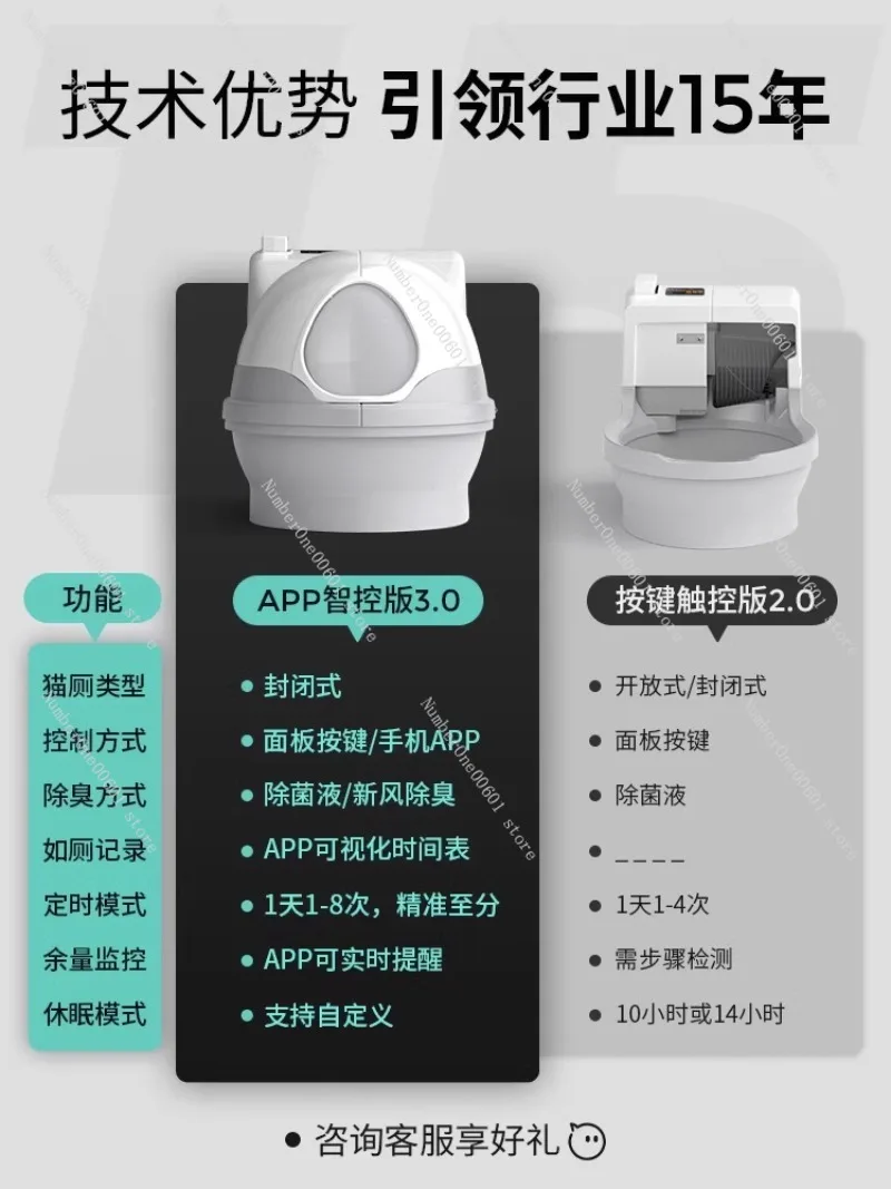 Automatic intelligent cat litter box, flushing cat toilet, electric cleaning and shoveling machine, deodorization