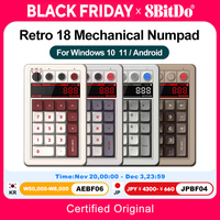 8BitDo Retro 18 Mechanical Numpad Compatible with Windows 10 11 Android Bluetooth 2.4G USB-C Calculator Mode with Hot-swappable
