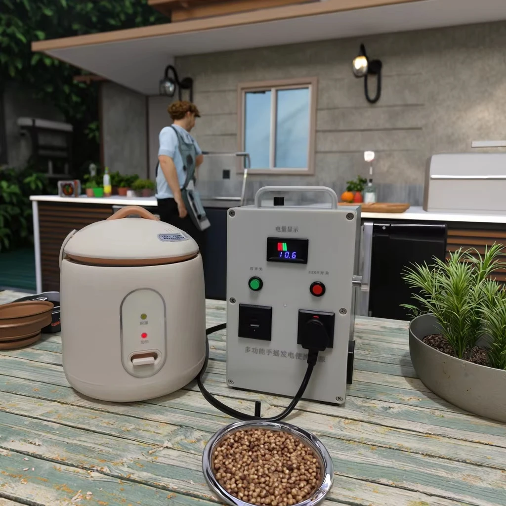 300W Portable Hand-Crank Generator for Home Use - Convenient for Everyday Life