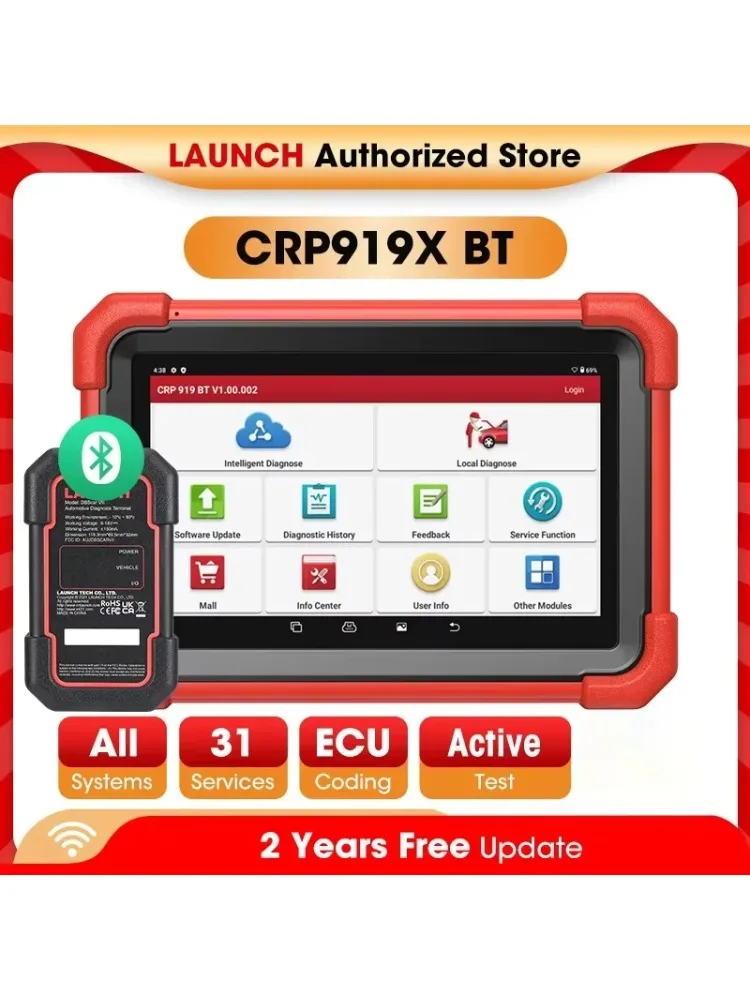 LANCIO CRP919X BT OBD2 Scanner Strumenti diagnostici automobilistici Auto CANFD DOIP Codifica ECU Scansione professionale Aggiornamento gratuito di 2 anni