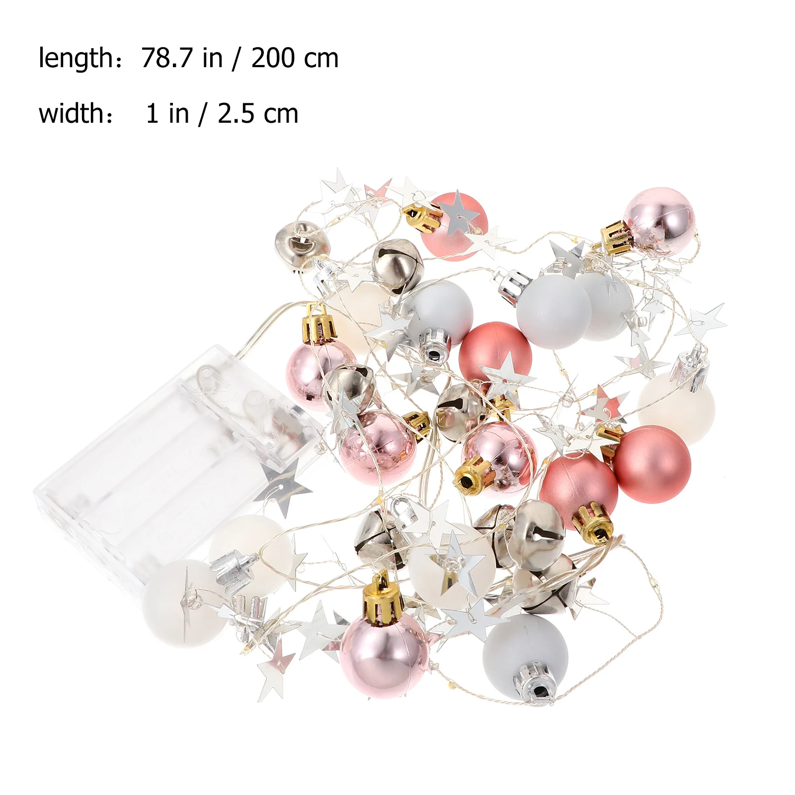 1 قطعة عيد الميلاد LED سلسلة ضوء الوردي الكرة جرس تصميم انخفاض استهلاك الطاقة حفلة مصابيح تعليق للزينة الديكور للداخلية في الهواء الطلق