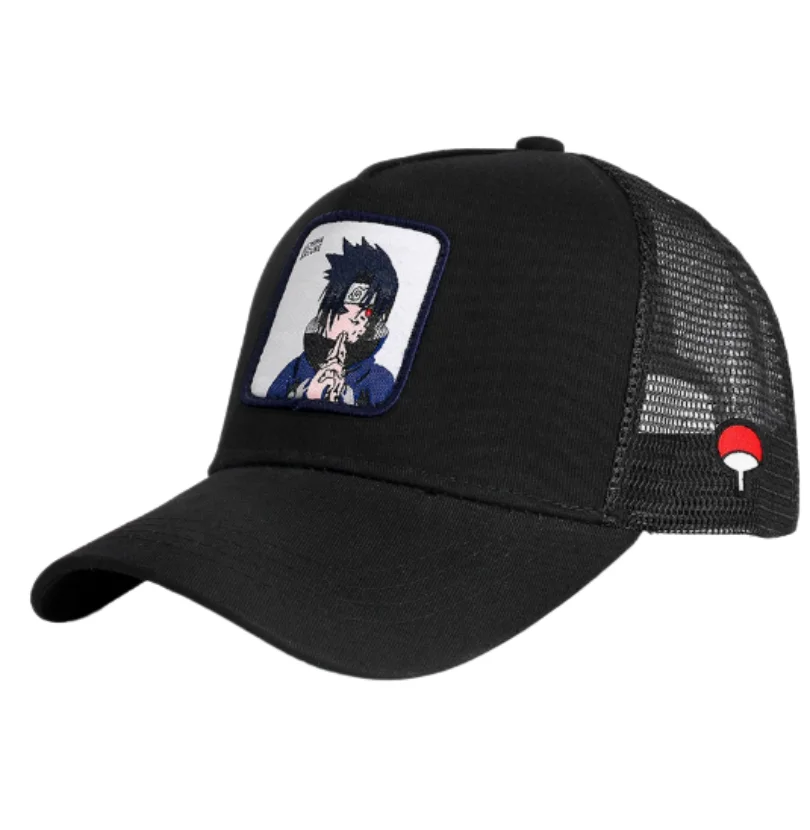 Naruto Anime-Stil Uchiha Itachi Kakashi Baseballkappe für Männer und Frauen, Cosplay, verstellbar, modisch, Outdoor, Mesh, Trucker, Snapback-Mütze – Detail 3