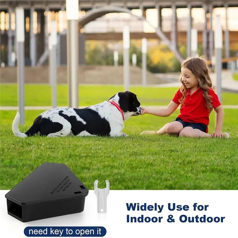 J1UL1N 6PCS Mouse Bait Station With Keys Outdoor Mouse Bait Station Mice Small Station Box For Indoor Outdoor Kitchen Garage