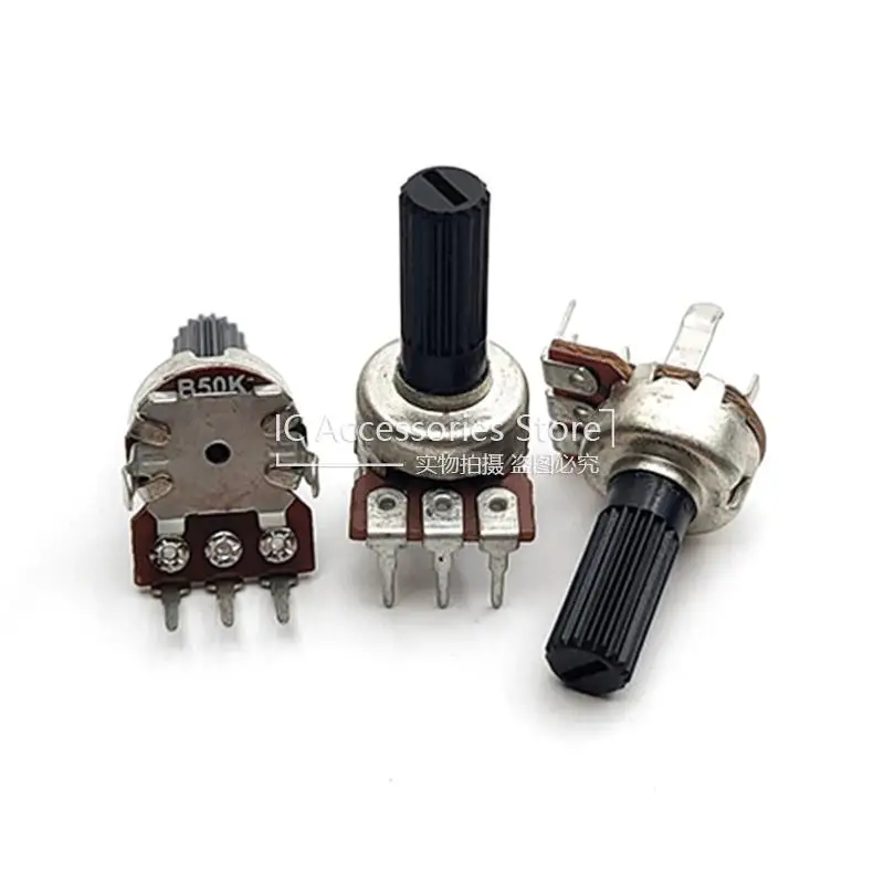 5PCS 1212 Type B503 Single Connection B50K Audio Power Amplifier Volume Potentiometer Flower Shaft 15MM Single Row 3 Pin