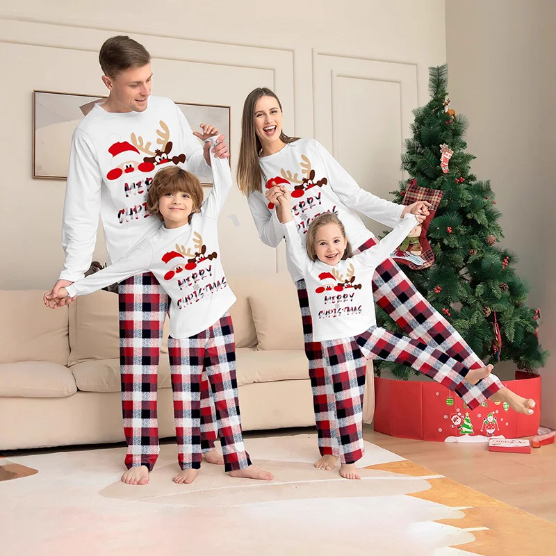 

Christmas Family Matching Pajamas Sets Adult And Kids Tops+Pants 2 PCS Family Look Xmas Sleepwear Suits Baby Boys Girls Romper