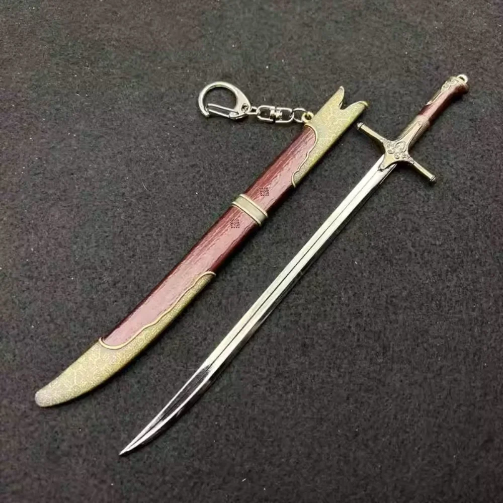 ロングリスソードモデルおもちゃ、ワイルドハント、中世の武器、刀、カタナモデル、キーホルダーの装飾、工芸品、映画、22cm