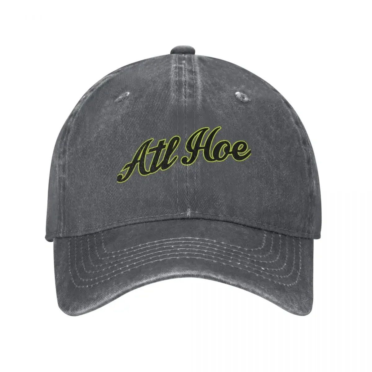 Boné de beisebol ATL HOE - Preto e Neon sobre Fundo Preto, Boné Trucker de Marca de Luxo, Boné Snapback para Homens e Mulheres