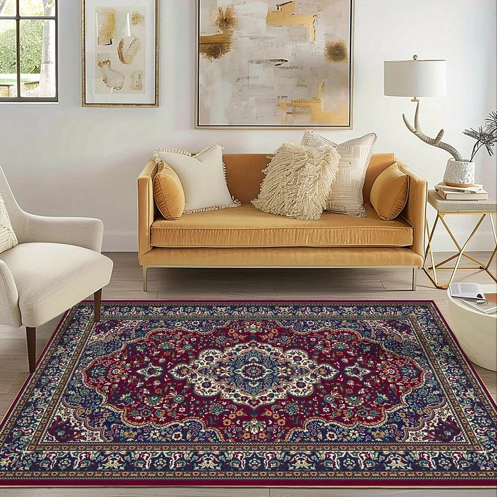 Retro Persian Ethnic Carpets Turkish Rugs for Living Room Bedside Bedroom Vintage Floor Mats Entrance Doormat Carpet Large Rug